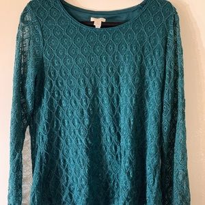 Chico’s Women size 2 (m) top dark green